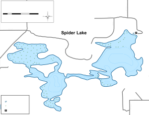 Spider Lake Topographical Lake Map