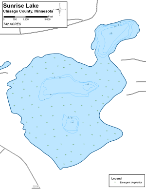 Sunrise Lake Topographical Lake Map