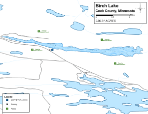 Birch Lake Topographical Lake Map