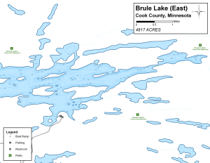 Brule Lake East Topographical Lake Map