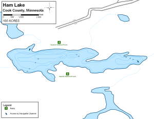 Ham Lake Topographical Lake Map