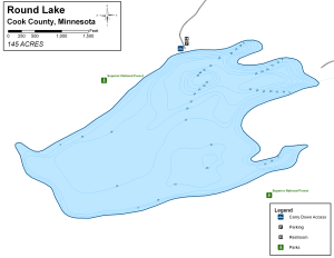 Round Lake Topographical Lake Map
