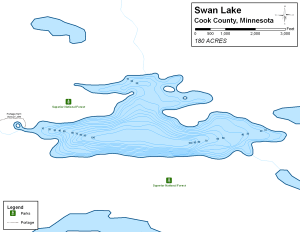 Swan Lake Topographical Lake Map