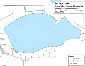 Adney Lake Topographical Lake Map