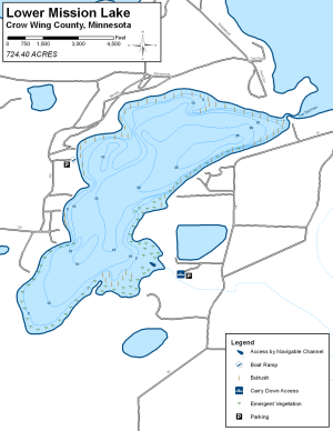 Lower Mission Lake Topographical Lake Map