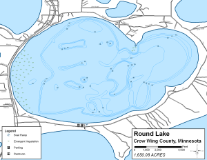 Round Lake Topographical Lake Map