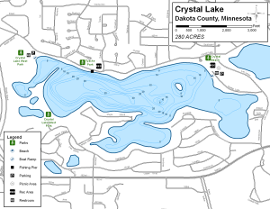 Crystal Lake Topographical Lake Map