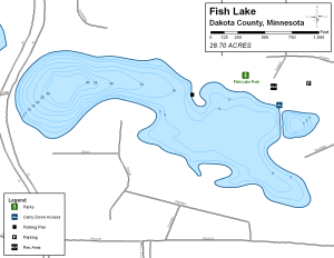 Fish Lake Topographical Lake Map