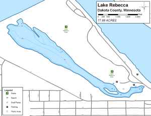 Rebecca Lake Topographical Lake Map