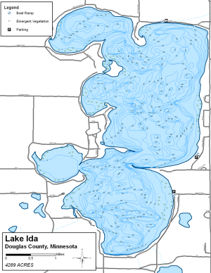 lake ida Topographical Lake Map