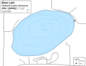 Bass Lake Topographical Lake Map