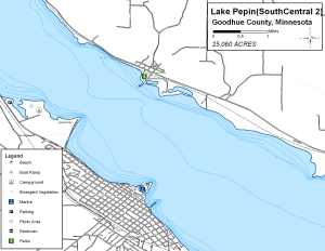 Lake Pepin Northwest Topographical Lake Map