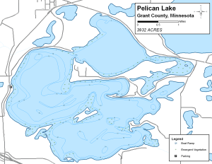 Pelican Lake Topographical Lake Map