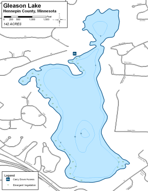 Gleason Lake Topographical Lake Map