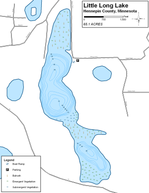 Little Long Lake Topographical Lake Map