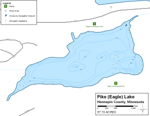 Pike Lake Topographical Lake Map
