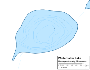 Winterhalter Lake Topographical Lake Map
