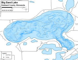 Big Sand Lake Topographical Lake Map