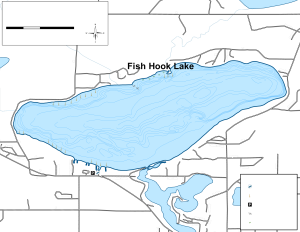 Fish Hook Lake Topographical Lake Map