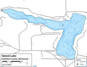 Island Lake Topographical Lake Map