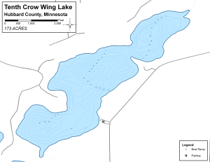 Tenth Crow Wing Lake Topographical Lake Map