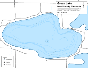 Green Lake Topographical Lake Map