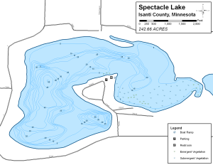 Spectacle Lake Topographical Lake Map