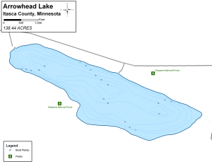 Arrowhead Lake Topographical Lake Map