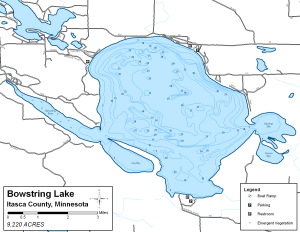 Bowstring Lake Topographical Lake Map