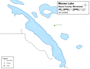 Moose Lake Topographical Lake Map