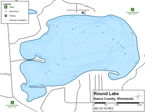 Round Lake Topographical Lake Map