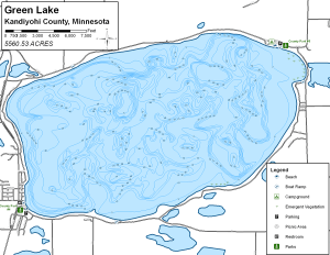 Green Lake Topographical Lake Map