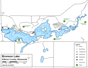 Bronson Lake Topographical Lake Map