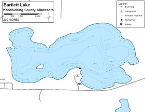 Bartlett Lake Topographical Lake Map