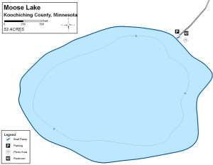 Moose Lake Topographical Lake Map