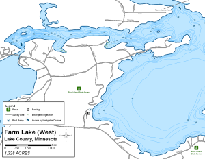 Farm Lake West Topographical Lake Map