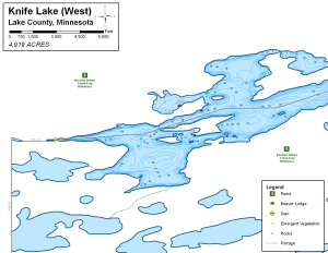 Knife Lake (West) Topographical Lake Map