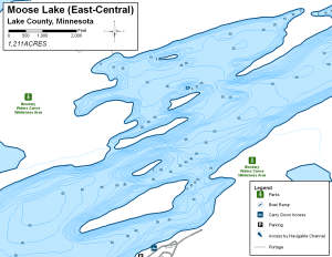 Moose Lake (East Central) Topographical Lake Map