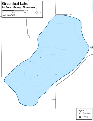 Greenleaf Lake Topographical Lake Map