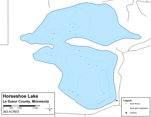 Horseshoe Lake Topographical Lake Map
