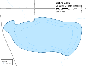 Sabre Lake Topographical Lake Map