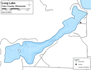 Long Lake Topographical Lake Map