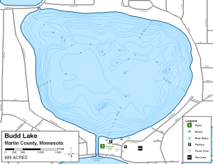 Budd Lake Topographical Lake Map