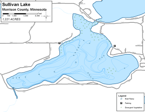 Sullivan Lake Topographical Lake Map