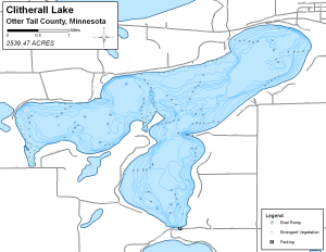 Clitherall Lake Topographical Lake Map
