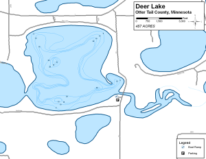 Deer Lake Topographical Lake Map