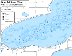 Otter Tail Lake West Topographical Lake Map