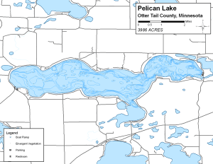 Pelican Lake Topographical Lake Map
