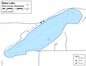Bass Lake Topographical Lake Map