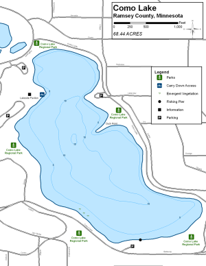 Como Lake Topographical Lake Map
